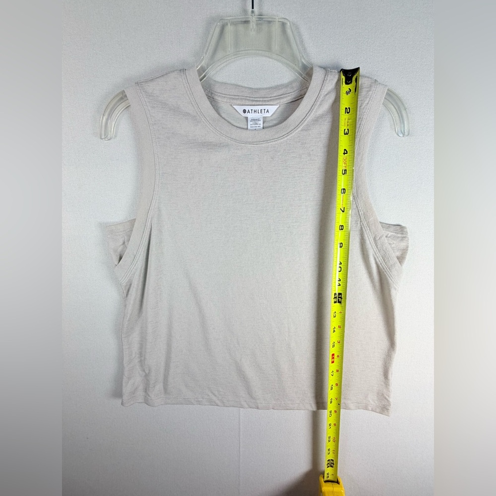 Athleta Breezy Muscle Tank Women’s Small Beige Sleeveless Crop Top - Picture 6 of 7